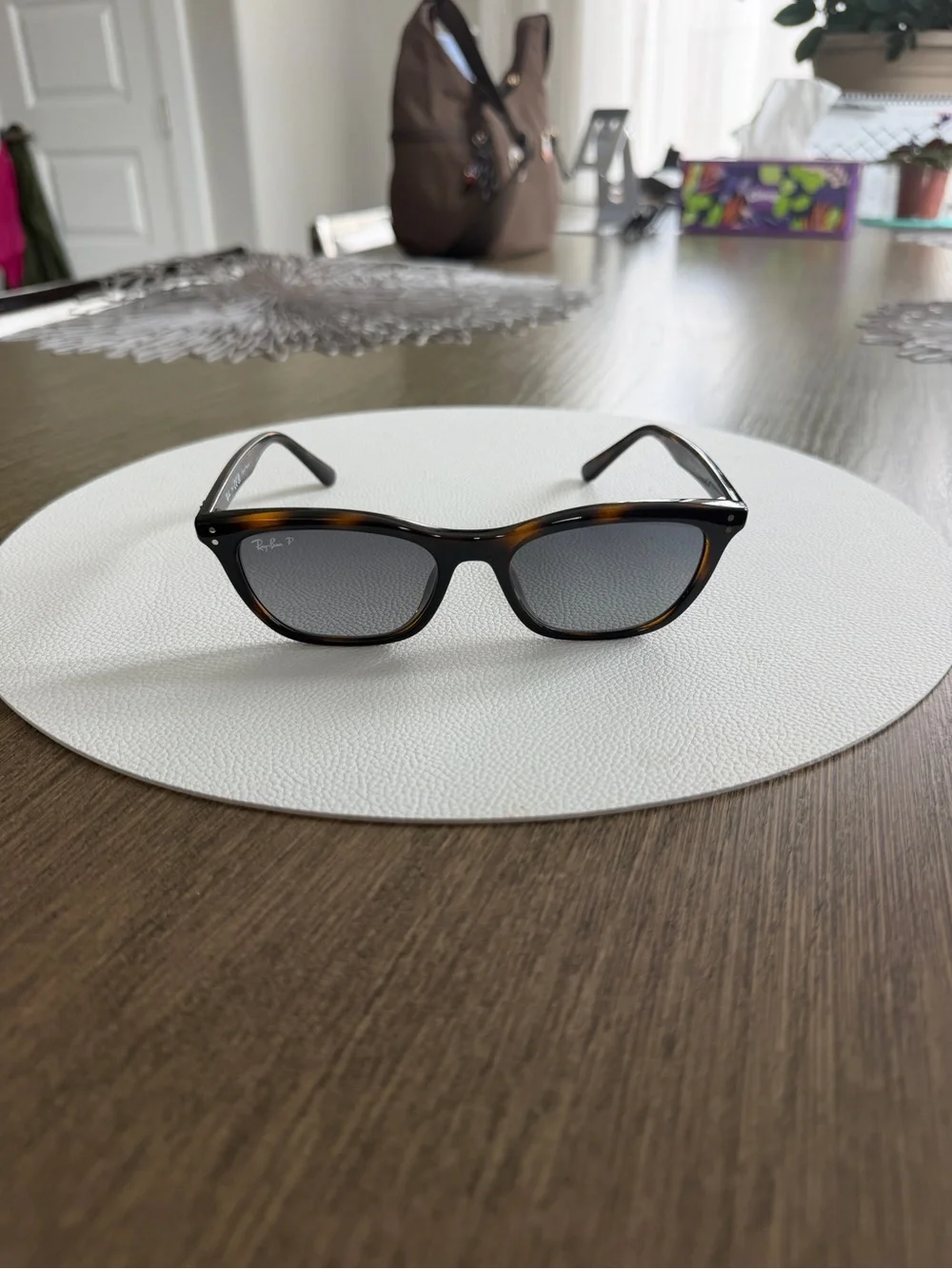 Ray-Ban Tortoiseshell and Black Wayfarer Glasses with Brown Case
